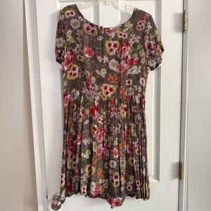 Women's Sam & Lavi Short Dress - Brown/Multicolor Floral Print. Size 12